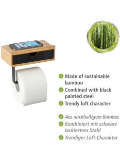 WC-Garnitur in Natur - (B)25,5 x (H)57 x (T)16 cm