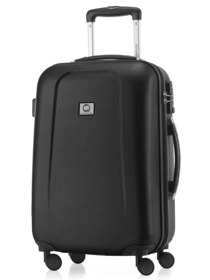 Wedding - Handgepäck-Koffer 4 Doppelrollen Hand Luggage TSA in Schwarz