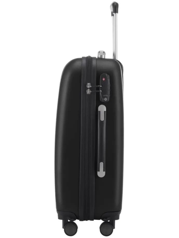 Wedding - Handgepäck-Koffer 4 Doppelrollen Hand Luggage TSA in Schwarz