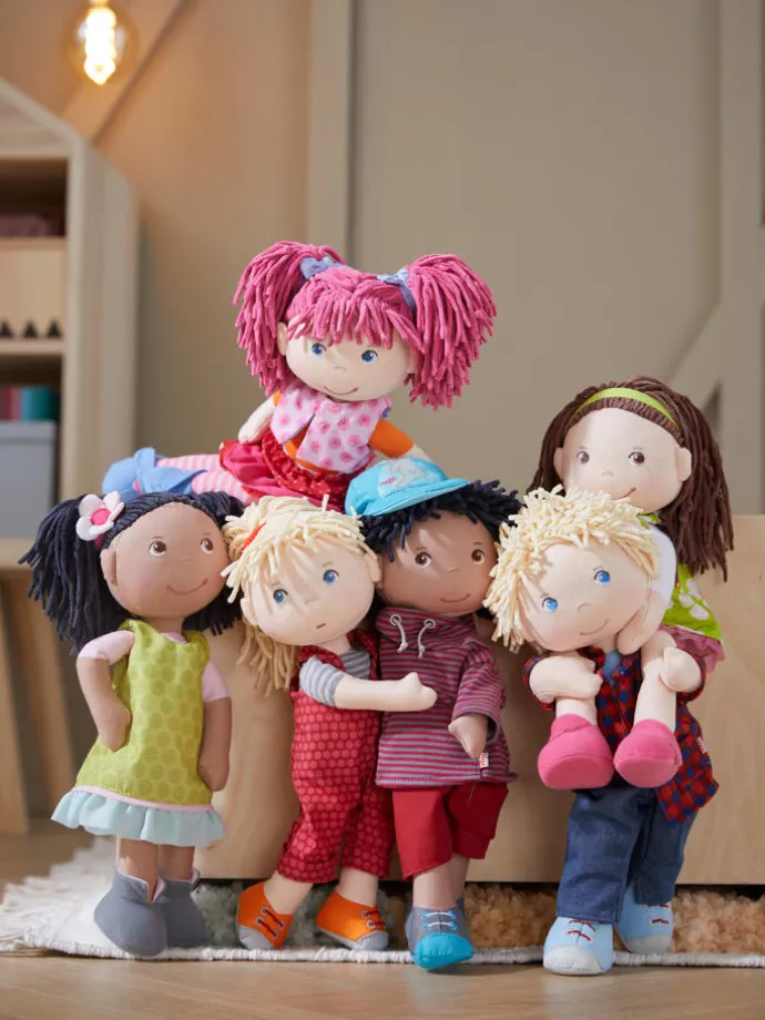 Weiche Stoffpuppe Kuschelpuppe für Kinder ab 6 Monaten 1er-Set in Lilli-Lou