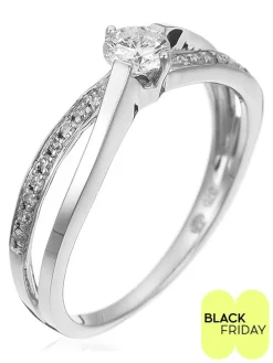 Weißgold-Ring "Joli Solitaire" mit Diamanten
