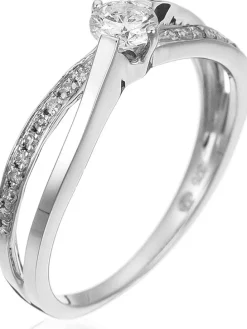 Weißgold-Ring "Joli Solitaire" mit Diamanten