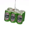 Weihnachtsbaumschmuck SIXPACK Bier aus Glas H: 5,1cm in grün