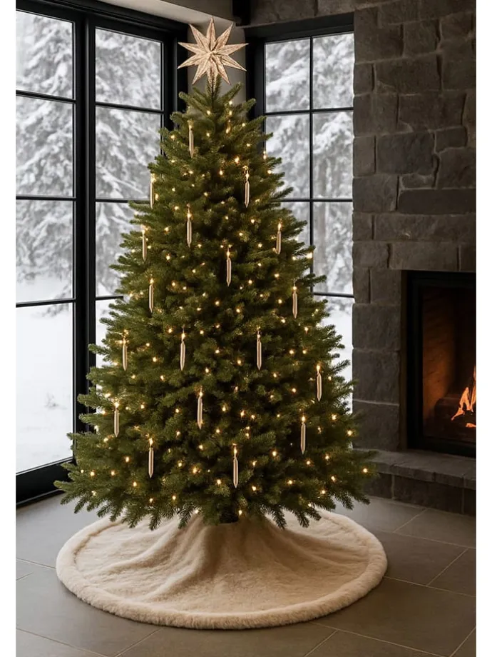 Weihnachtsbaum-Teppich in Beige