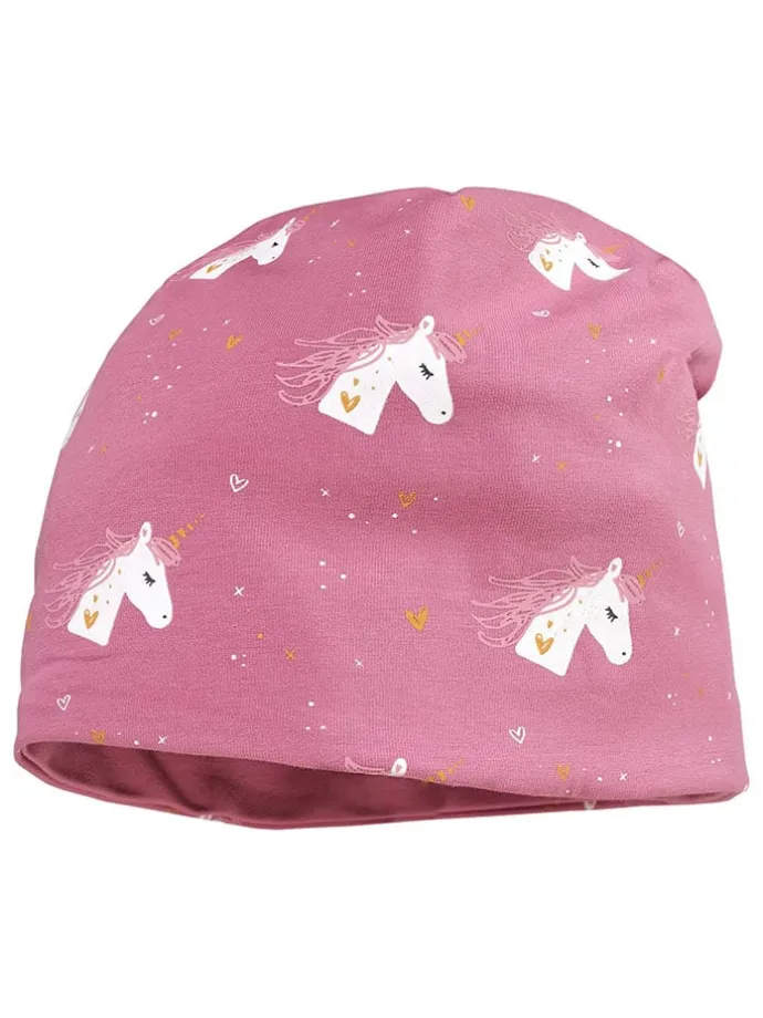Wende-Beanie in Rosa