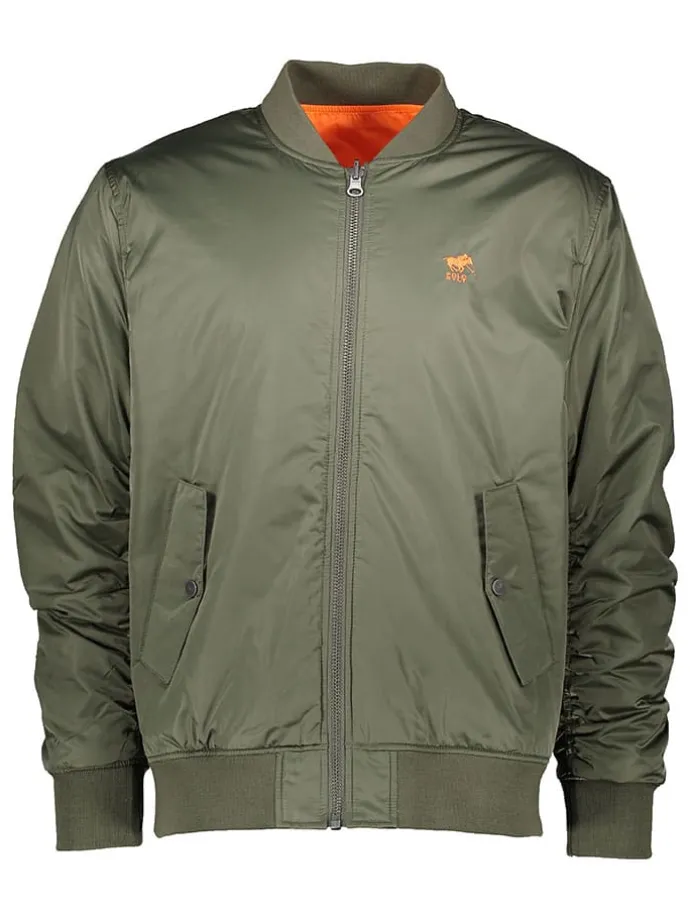 Wende-Blouson in Khaki/ Orange