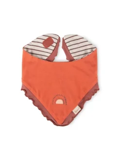 Wendehalstuch Savanne in Rost-Orange/Creme-Braun geringelt