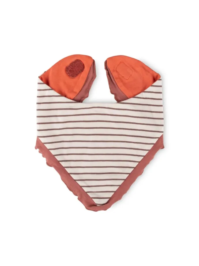 Wendehalstuch Savanne in Rost-Orange/Creme-Braun geringelt