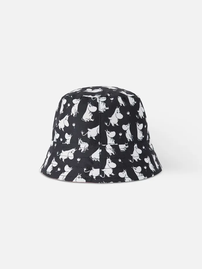 Wende-Sonnenhut "Moomin" in Schwarz/ Pink