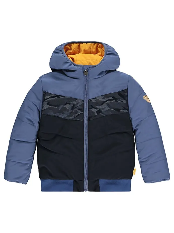 Wende-Steppjacke in Schwarz/ Blau