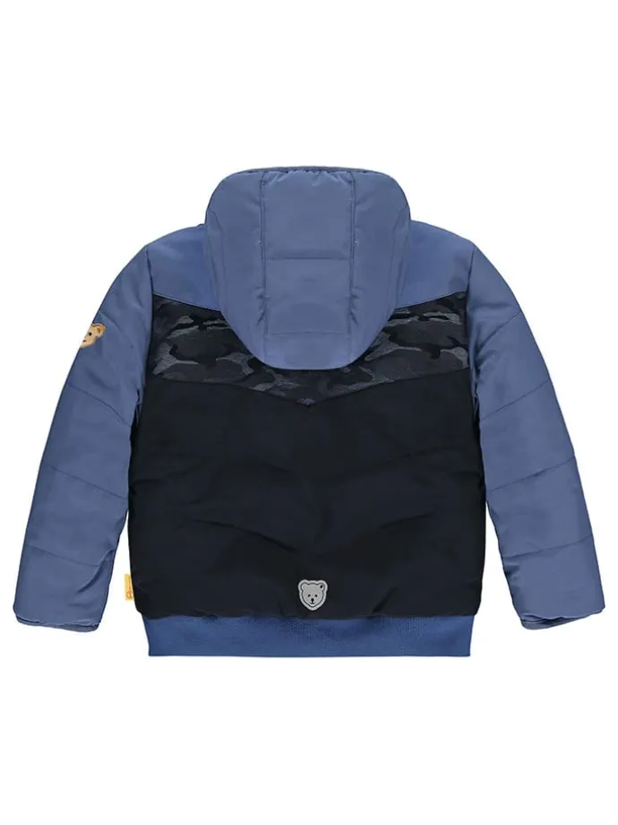Wende-Steppjacke in Schwarz/ Blau