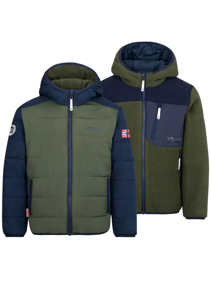 Wende-Winterjacke "Sandvika" in Khaki