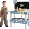 Werkbank mit Tafel in Blau