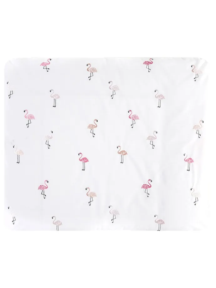 Wickelauflagenbezug "Flamingo" in Weiß - (L)85 x (B)70 cm