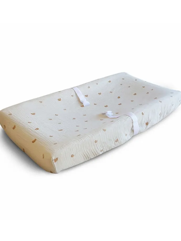 Wickelauflagenbezug in Creme/ Braun