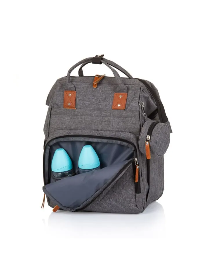 Wickeltasche, Kinderwagen in grau