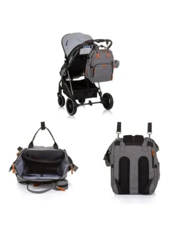Wickeltasche, Kinderwagen in grau