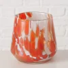 Windlicht "Layla" in Transparent/ Orange - (H)9,5 x Ø 9 cm