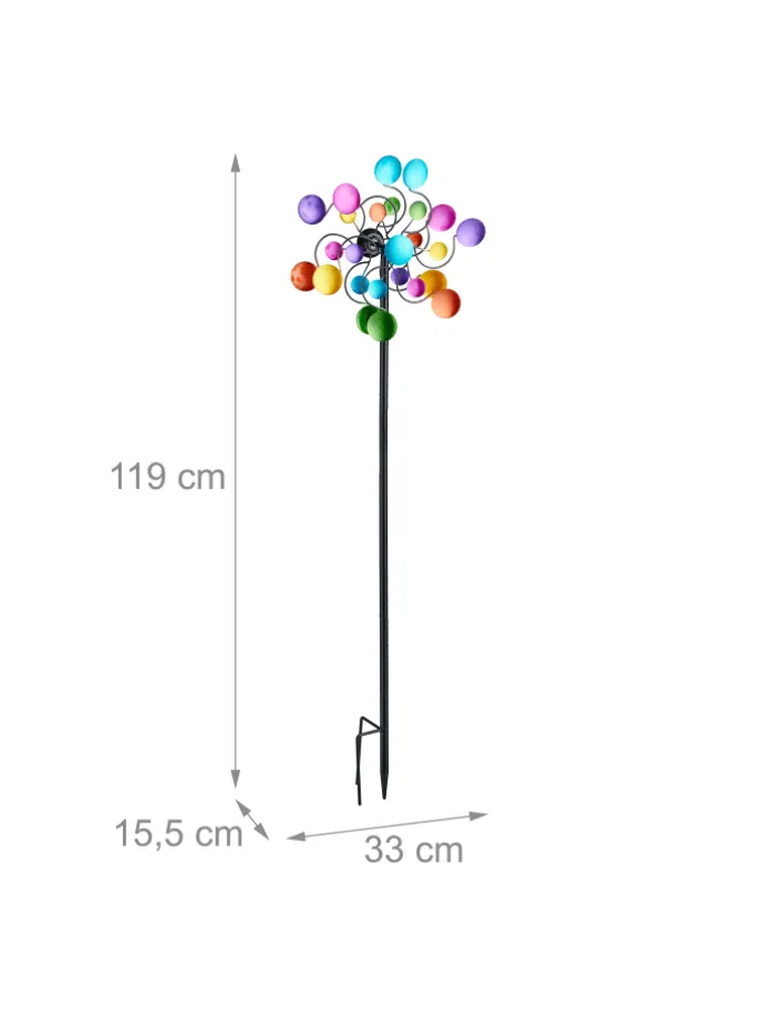 Windrad in Bunt - (B)33 x (H)119 x (T)15,5 cm
