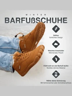 Winterbarfußschuhe, unisex, Größe 37-47 in 3 Farben in Braun