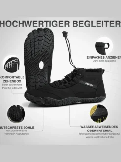 Winterbarfußschuhe, unisex, Größe 37-47 in 3 Farben in Schwarz