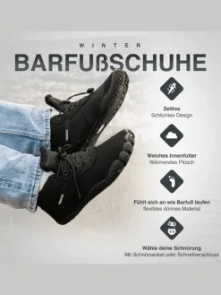 Winterbarfußschuhe, unisex, Größe 37-47 in 3 Farben in Schwarz