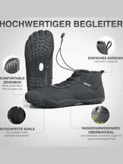 Winterbarfußschuhe, unisex, Größe 37-47 in 3 Farben in Grau