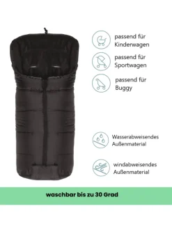 Winterfußsack Eco BIG in Schwarz