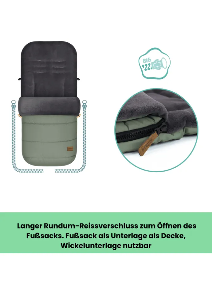 Winterfußsack Lanin Exklusiv in Salbei