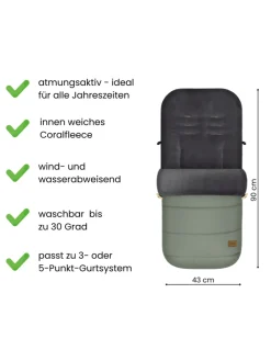 Winterfußsack Lanin Exklusiv in Salbei