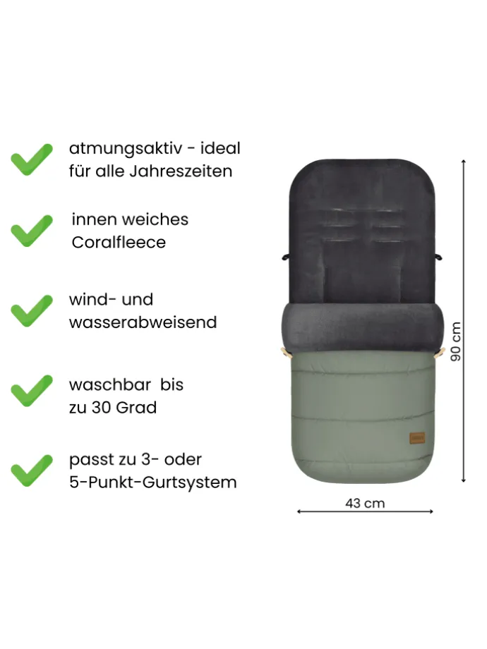 Winterfußsack Lanin Exklusiv in Salbei