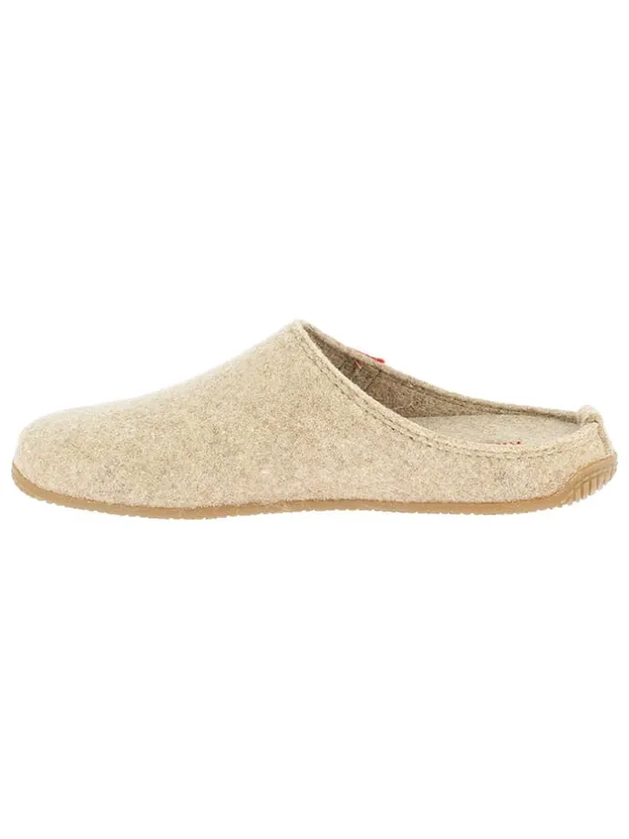 Woll-Hausschuhe "Gipfelkreuz" in Beige