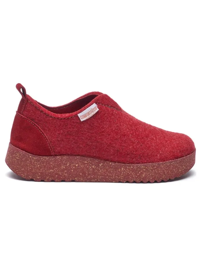 Woll-Hausschuhe in Rot