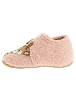 Woll-Hausschuhe "Rehkitz" in Rosa