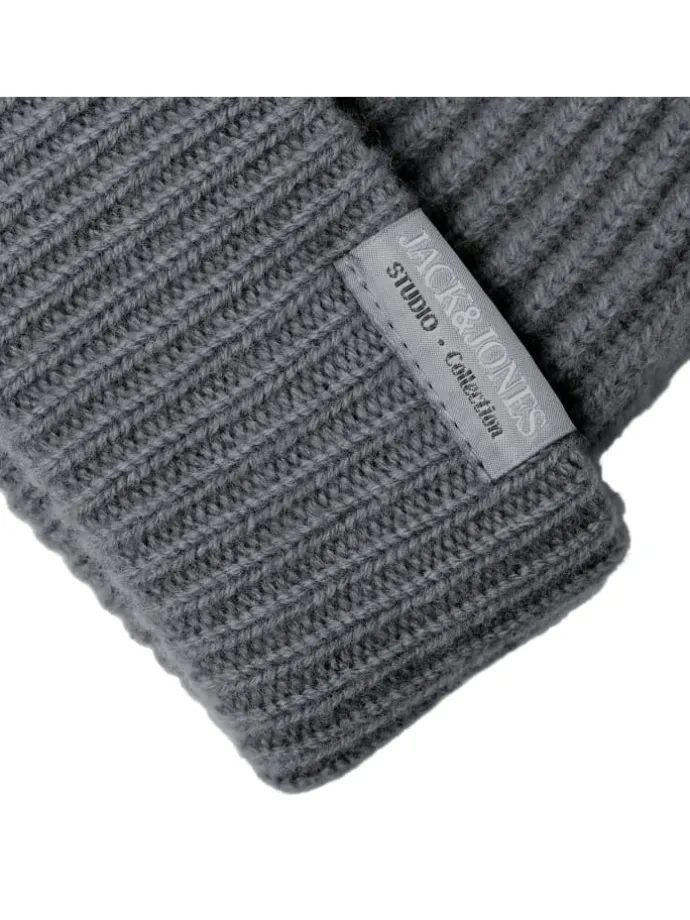 Wollmütze JACPREM Wool Beanie in Grau