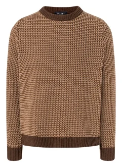 Wollpullover in Hellbraun