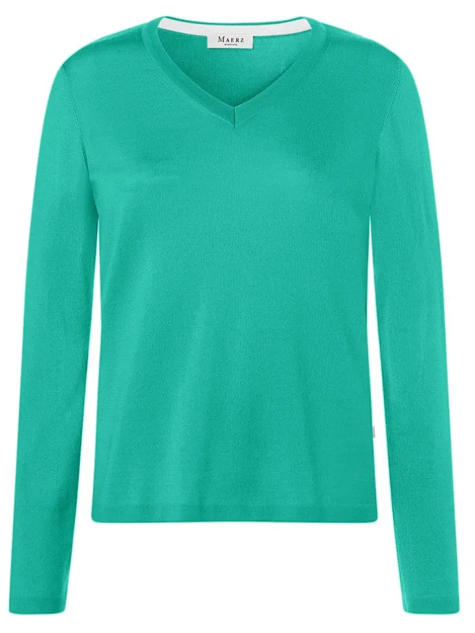 Wollpullover in Türkis