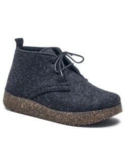 Woll-Schnürschuhe in Anthrazit