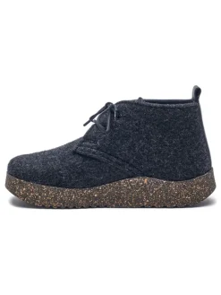 Woll-Schnürschuhe in Anthrazit