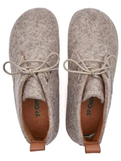 Woll-Schnürschuhe in Beige