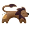 Wärmekissen 100 % Bio-Baumwolle, Körnerkissen "Löwe Juri" in Goldbraun