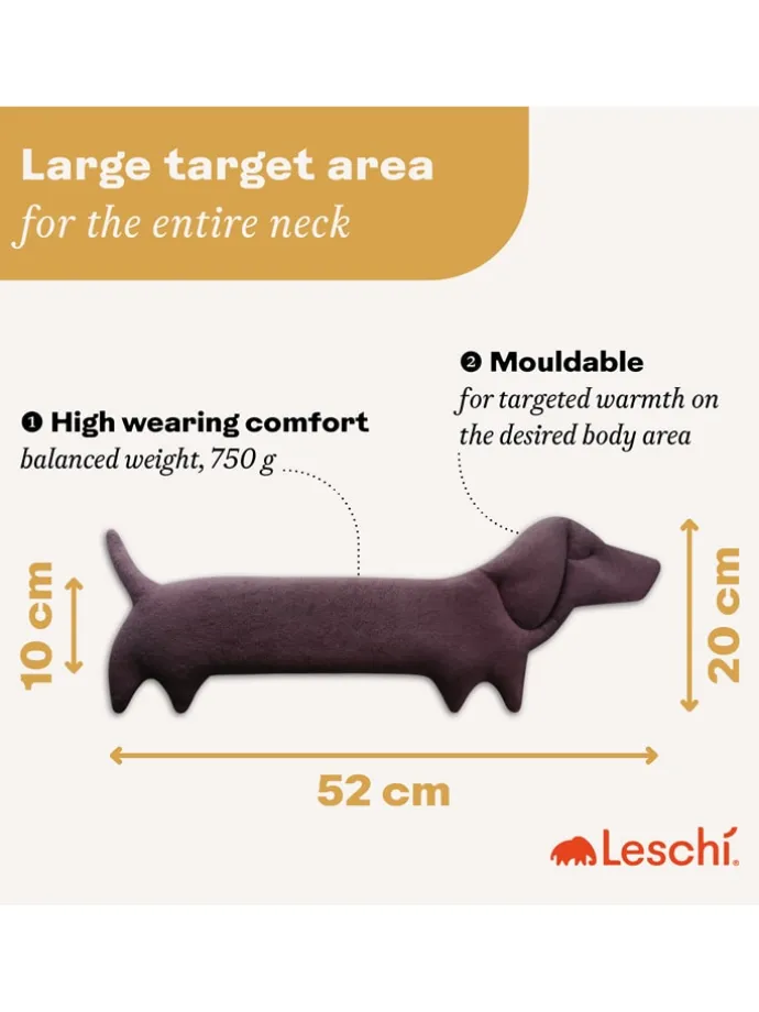 Wärmekissen "Hund Winston" in Lila - (B)52 x (H)20 x (T)4 cm