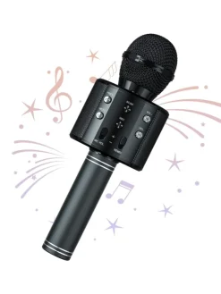 WS-858 Wireless Hifi Speaker Bluetooth Karaoke Mikrofon Schwarz