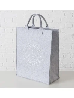 Wäschebeutel ''Laundrie'' in Hellgrau - (B)40 x (H)50 x (T)20 cm