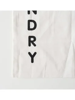 Wäschebeutel "Laundy" in Weiß/ Schwarz - (H)56 cm