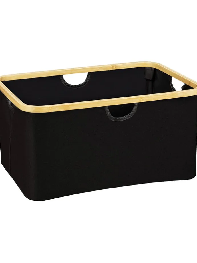 Wäschekorb "Ecori" in Schwarz - (B)54 x (H)26 x (T)36 cm