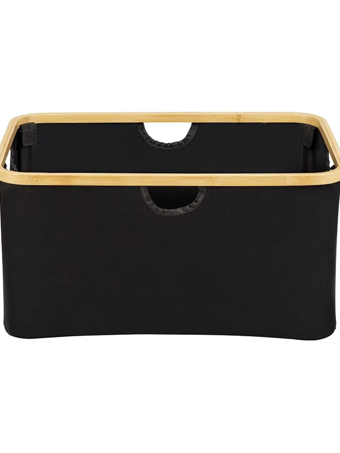 Wäschekorb "Ecori" in Schwarz - (B)54 x (H)26 x (T)36 cm