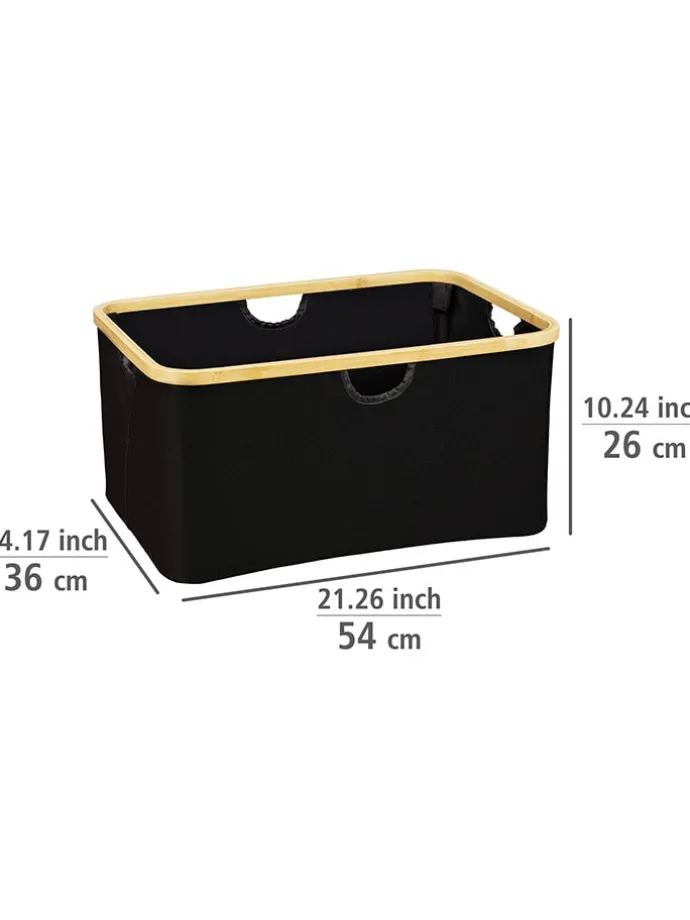 Wäschekorb "Ecori" in Schwarz - (B)54 x (H)26 x (T)36 cm