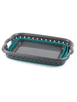 Wäschekorb in Blau/ Grün - (B)54 x (H)24 x (T)39,1 cm