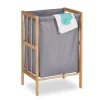 Wäschekorb in Natur/ Grau - (B)39 x (H)60 x (T)30 cm